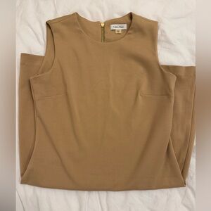 Calvin Klein Beige Midi Dress - my favorite brand of work dress!